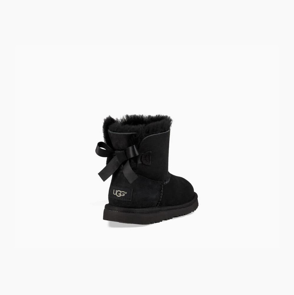 UGG Mini Bailey Bow II Black Boots for Kids (SNBZ03765)